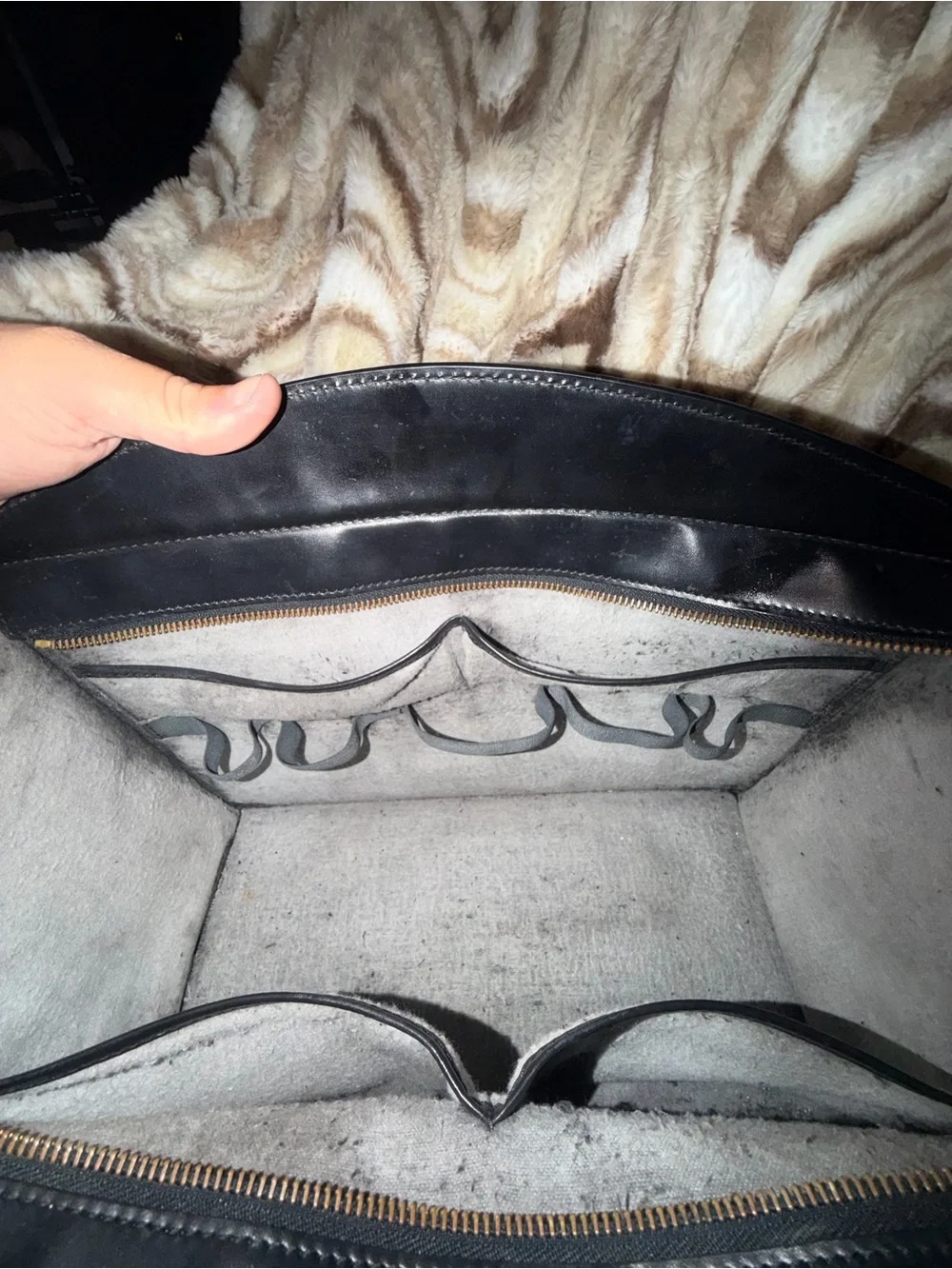 Louis Vuitton Black Epi Leather Top-Handle Briefcase with Subtle LV Monogram